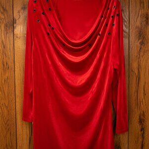 Sofia Vergara cowl neck embelished blouse